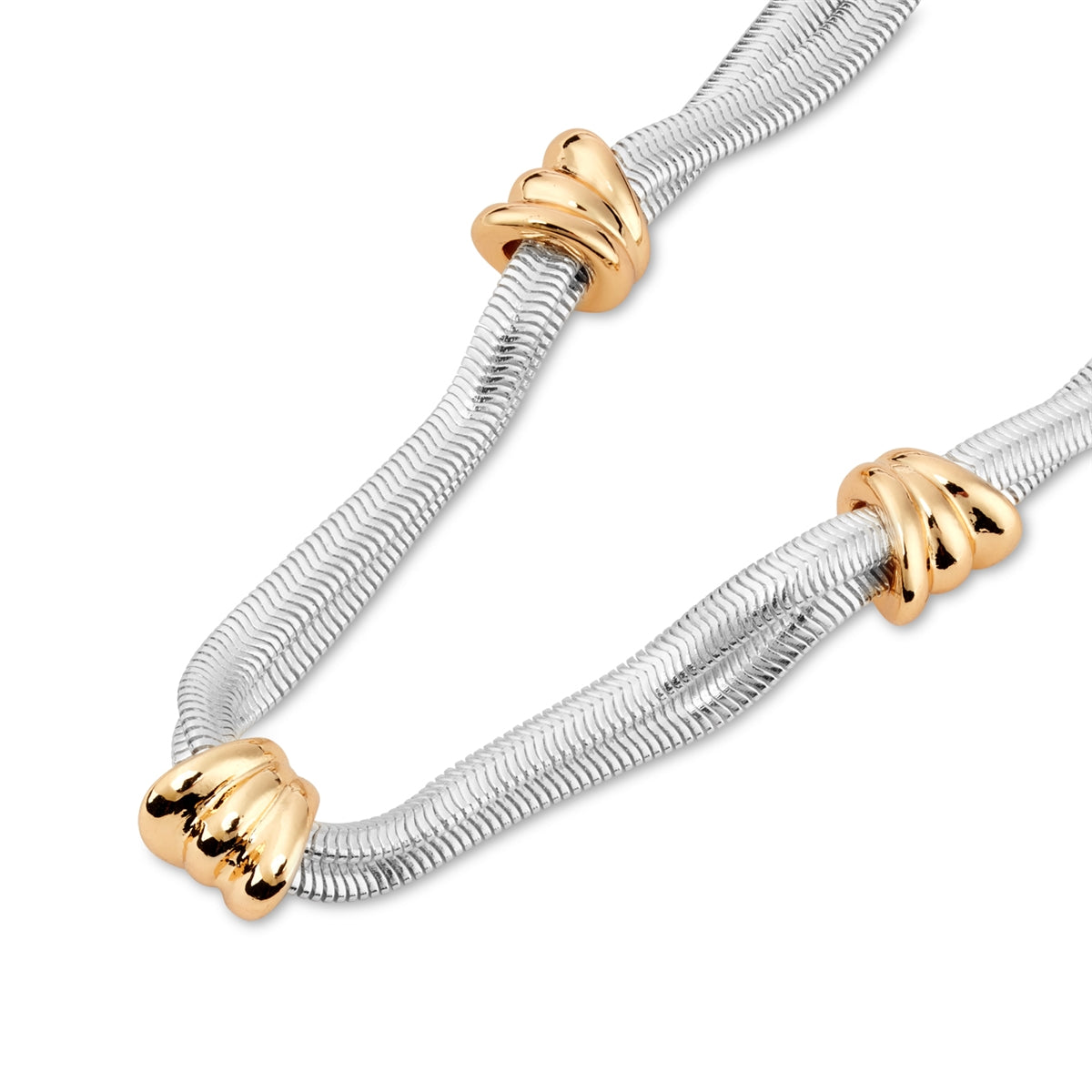 August Woods Two Toned Statement Snake Chain Necklace
