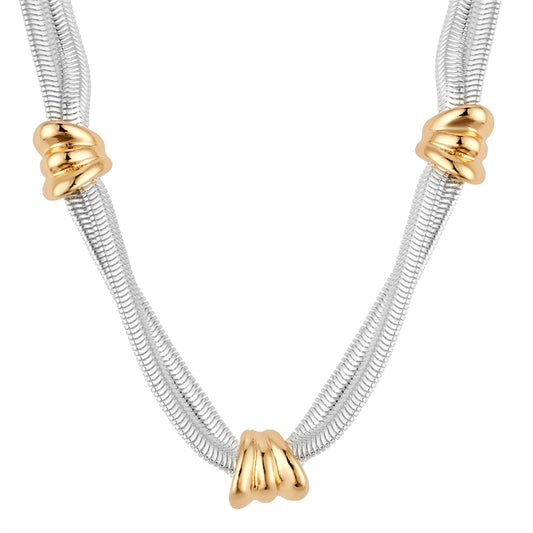 August Woods Two Toned Statement Snake Chain Necklace