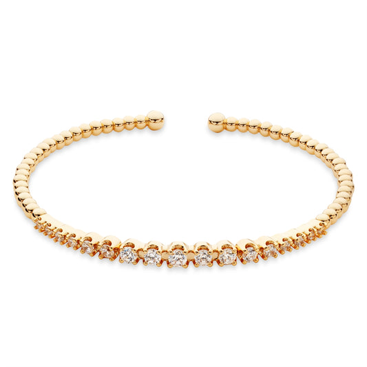 August Woods Gold CZ Beaded Band Adjustable Bangle