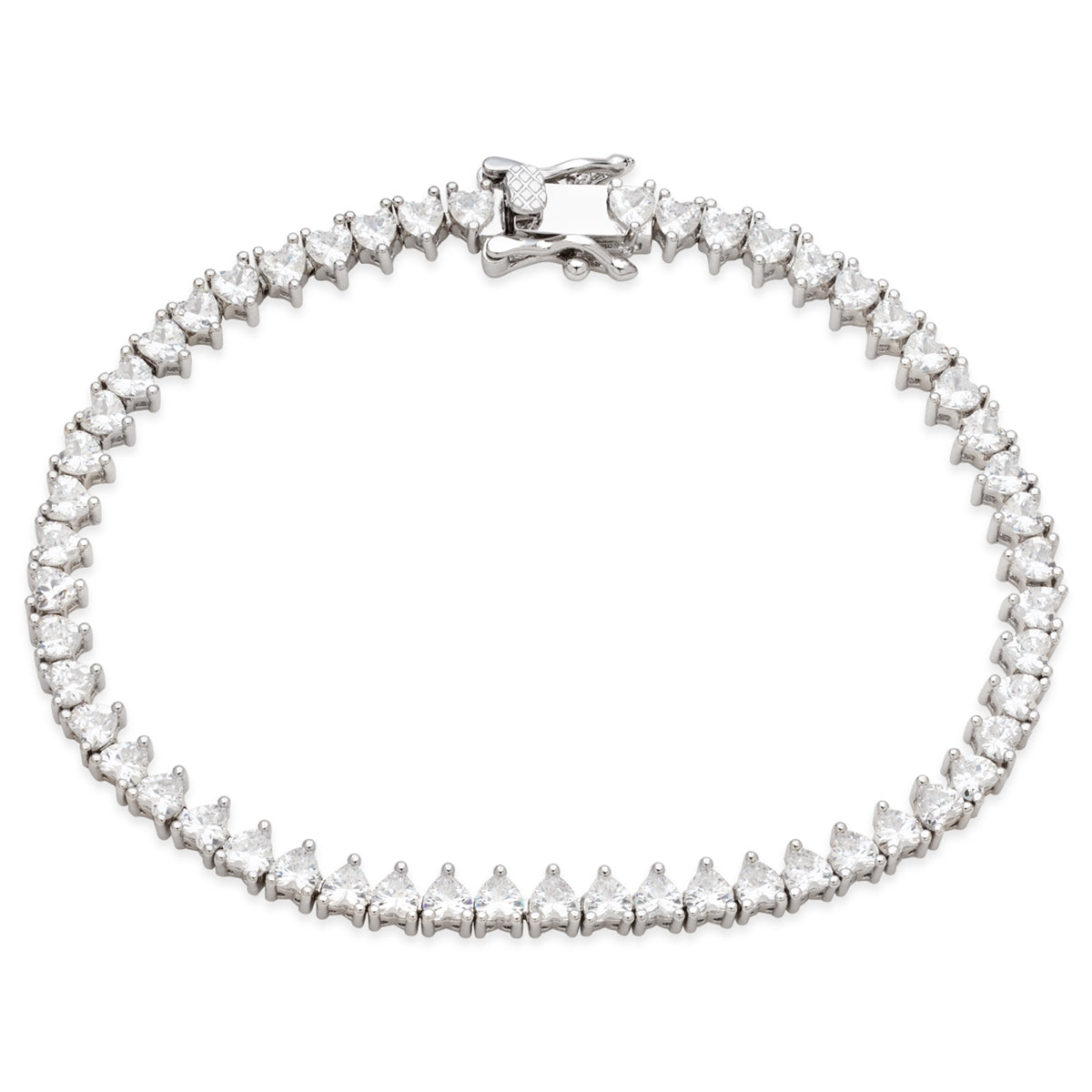 August Woods Silver Heart Tennis Bracelet