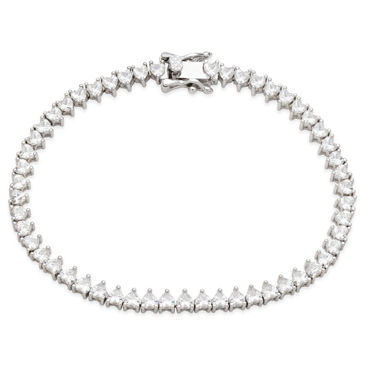 August Woods Silver Heart Tennis Bracelet