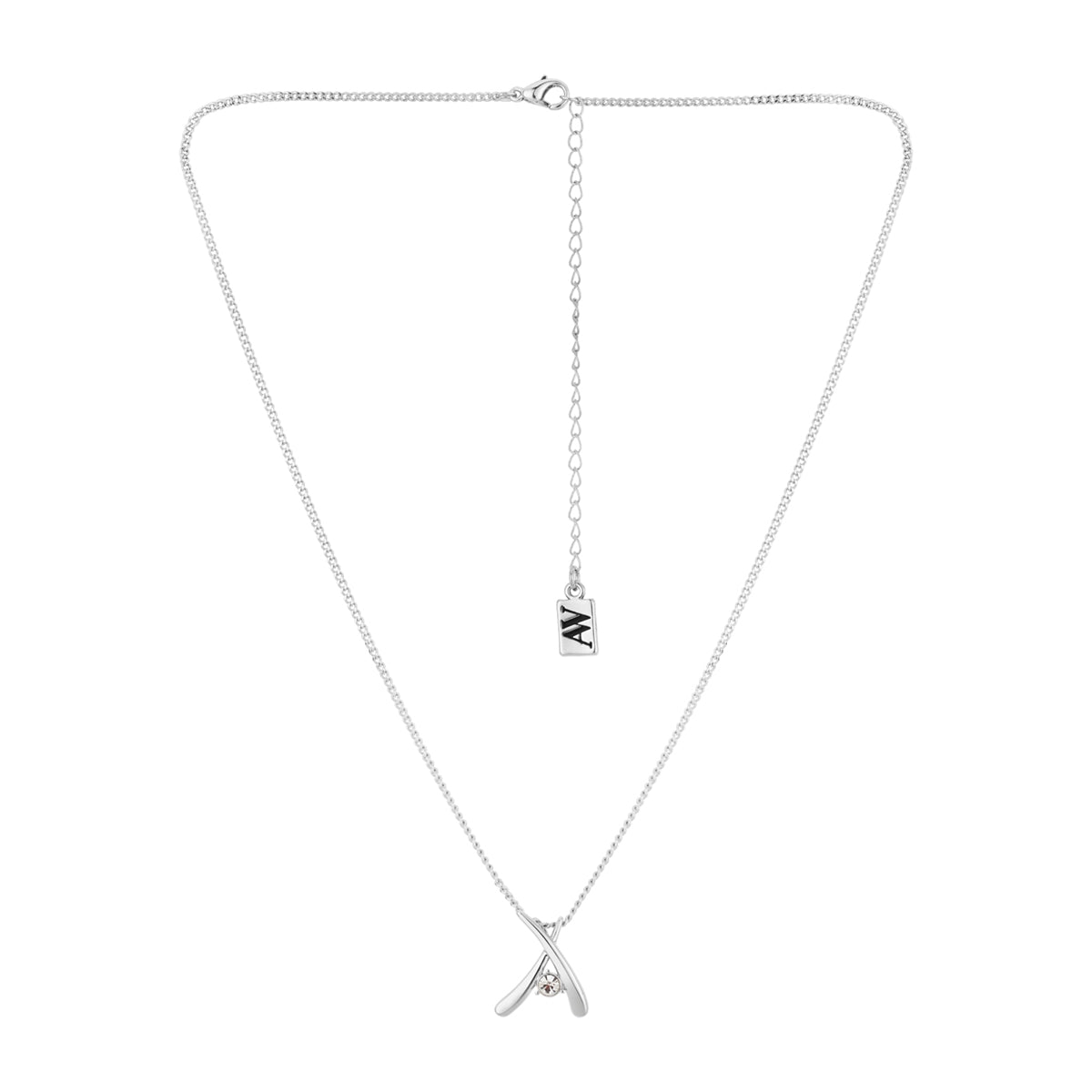 August Woods Silver Kiss CZ Necklace