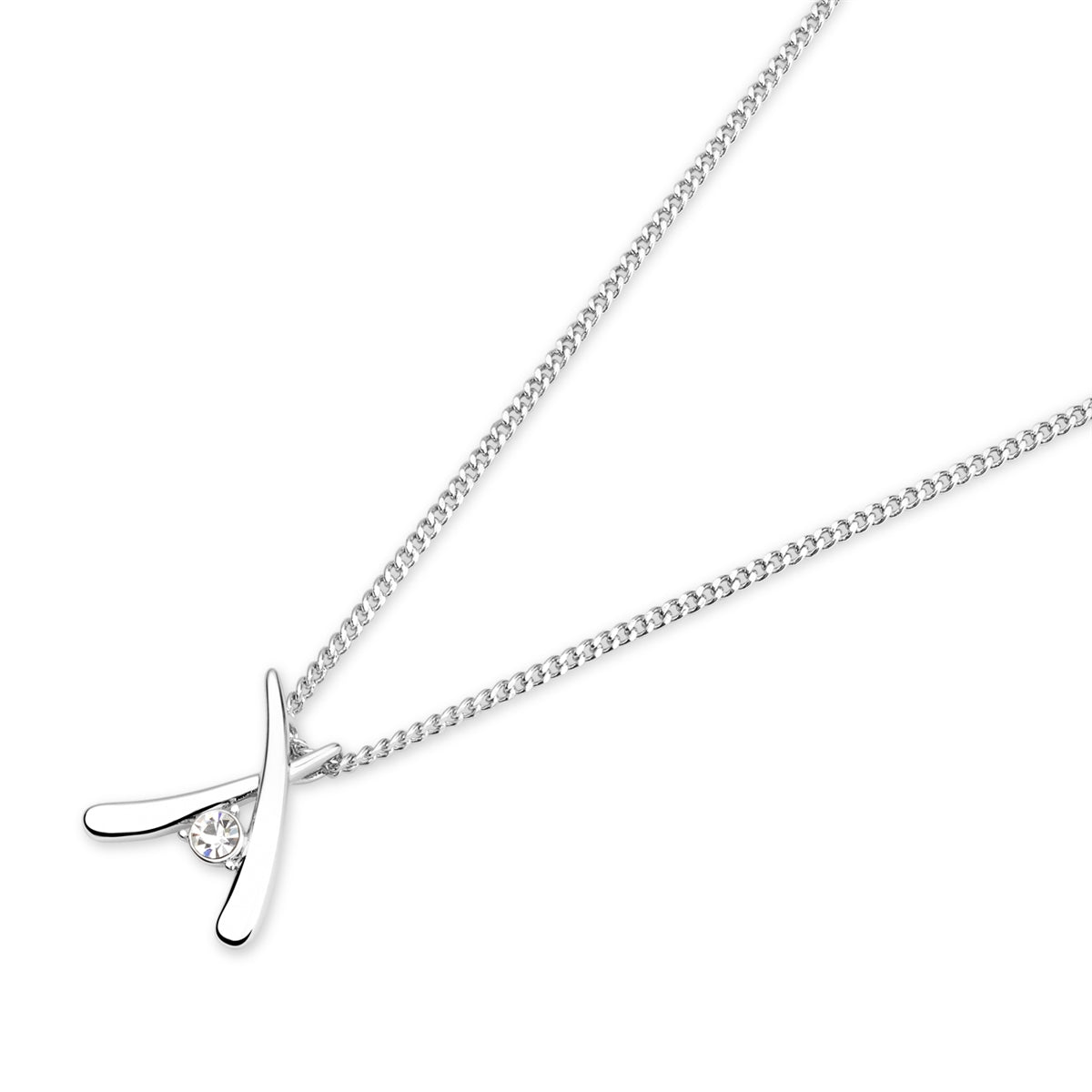 August Woods Silver Kiss CZ Necklace