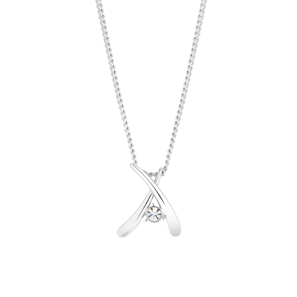 August Woods Silver Kiss CZ Necklace