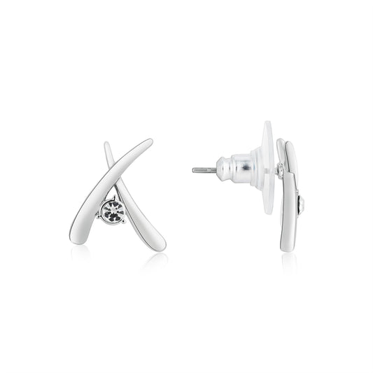 August Woods Silver Kiss CZ Stud Earrings