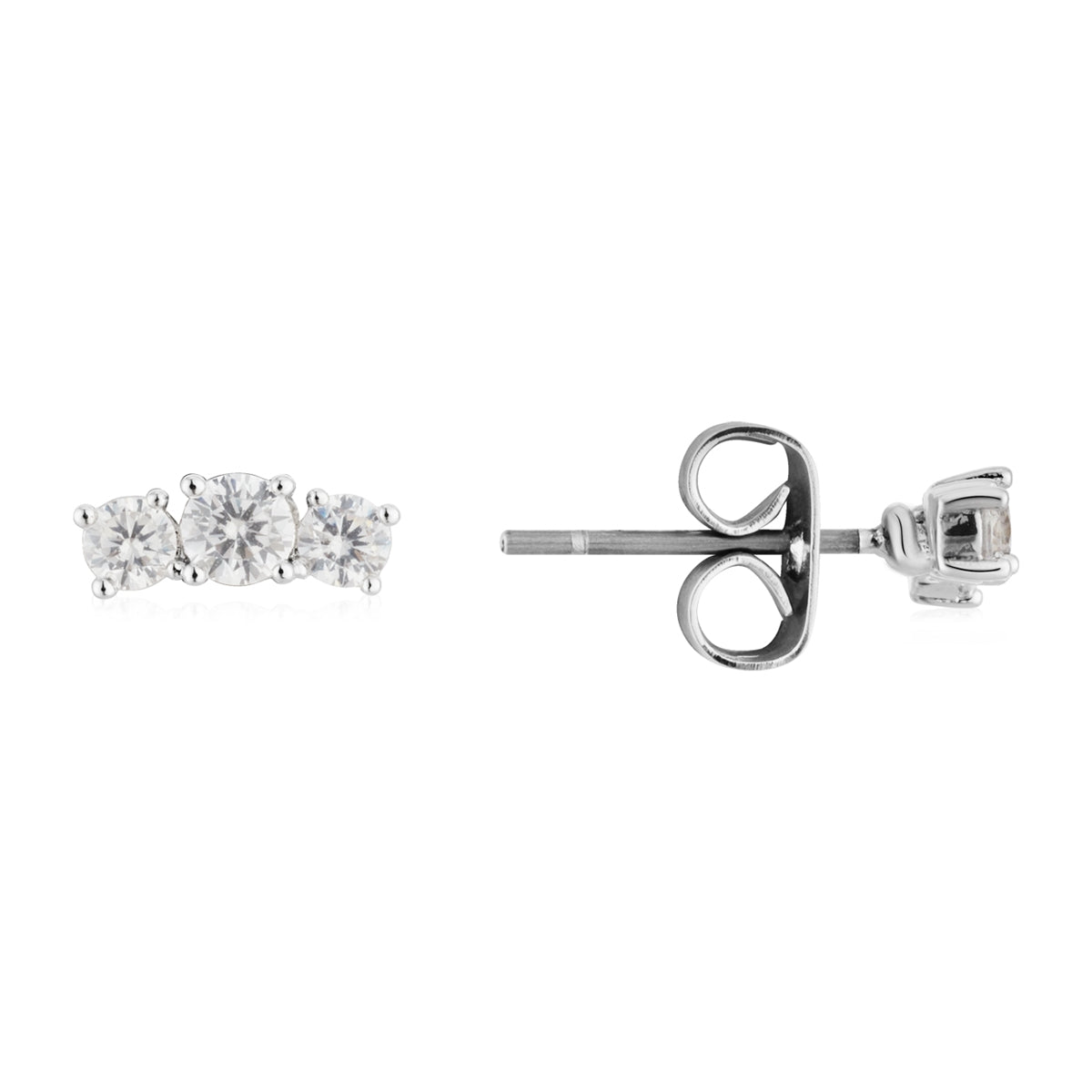 August Woods Silver Pavé 3 Earring Set