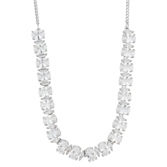 August Woods Silver Sparkle Tennis CZ Necklace