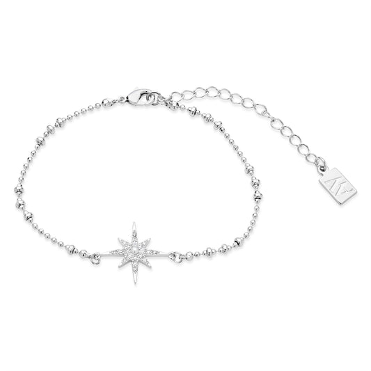 August Woods Silver Celestial Pavé Star Bracelet