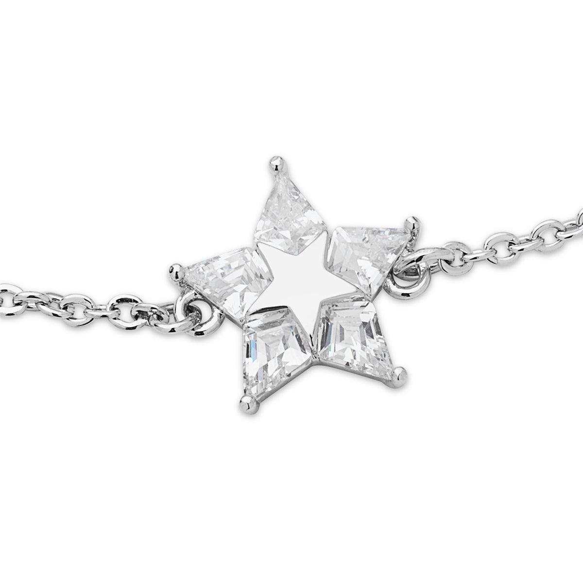 August Woods Silver Pavé Mirror Star Bracelet