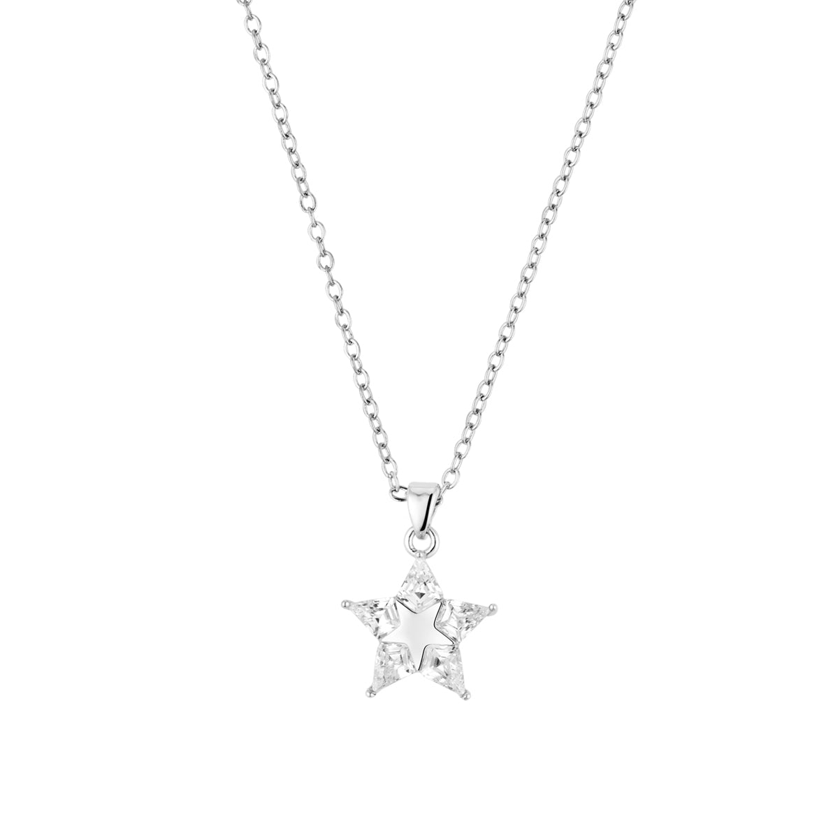 August Woods Silver Pavé Mirror Star Necklace