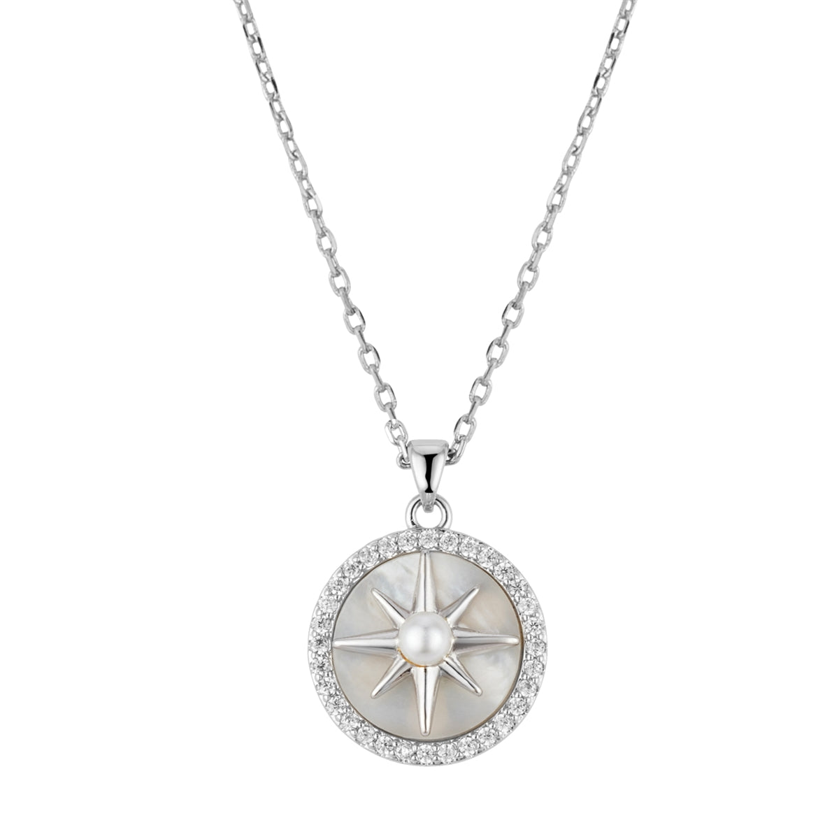 August Woods Silver Mother of Pearl Northern Star Necklace