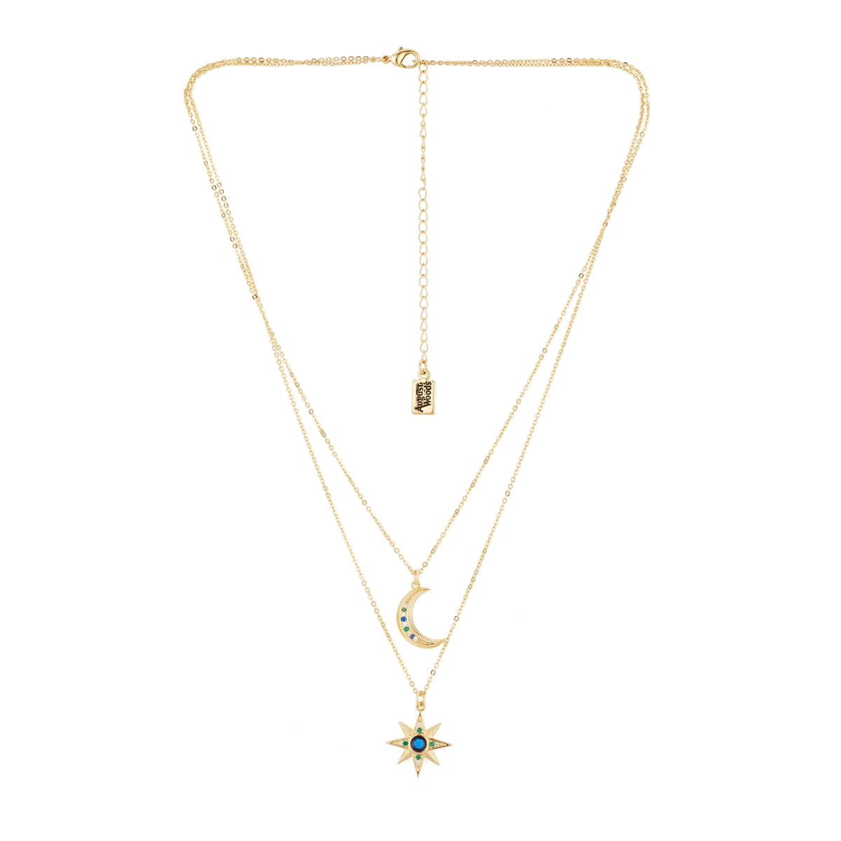 August Woods Gold Layer Blue Moon Star Necklace