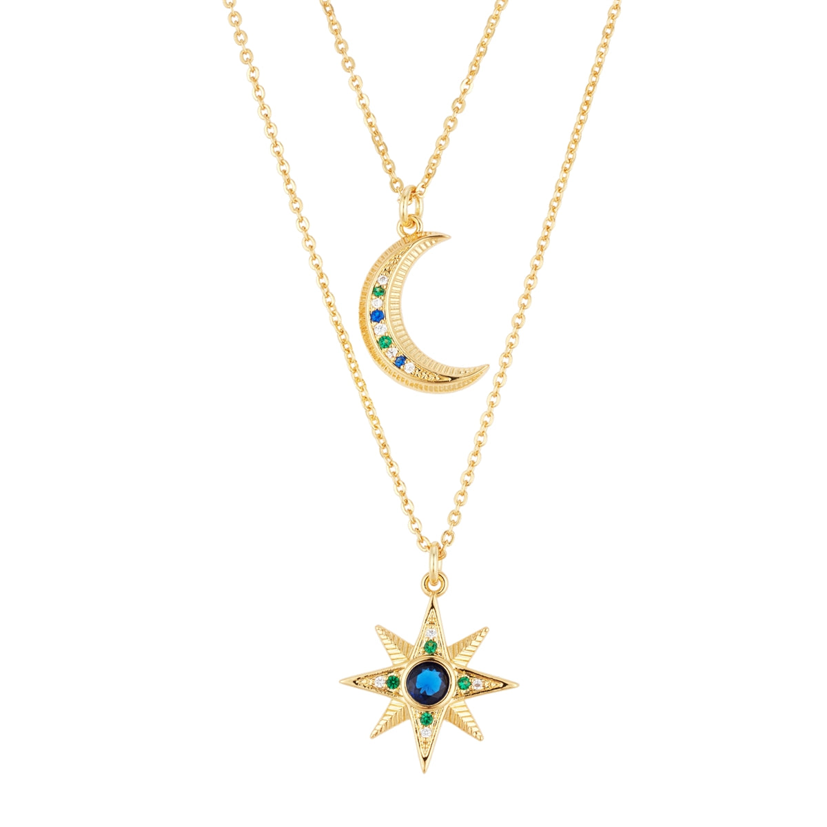 August Woods Gold Layer Blue Moon Star Necklace