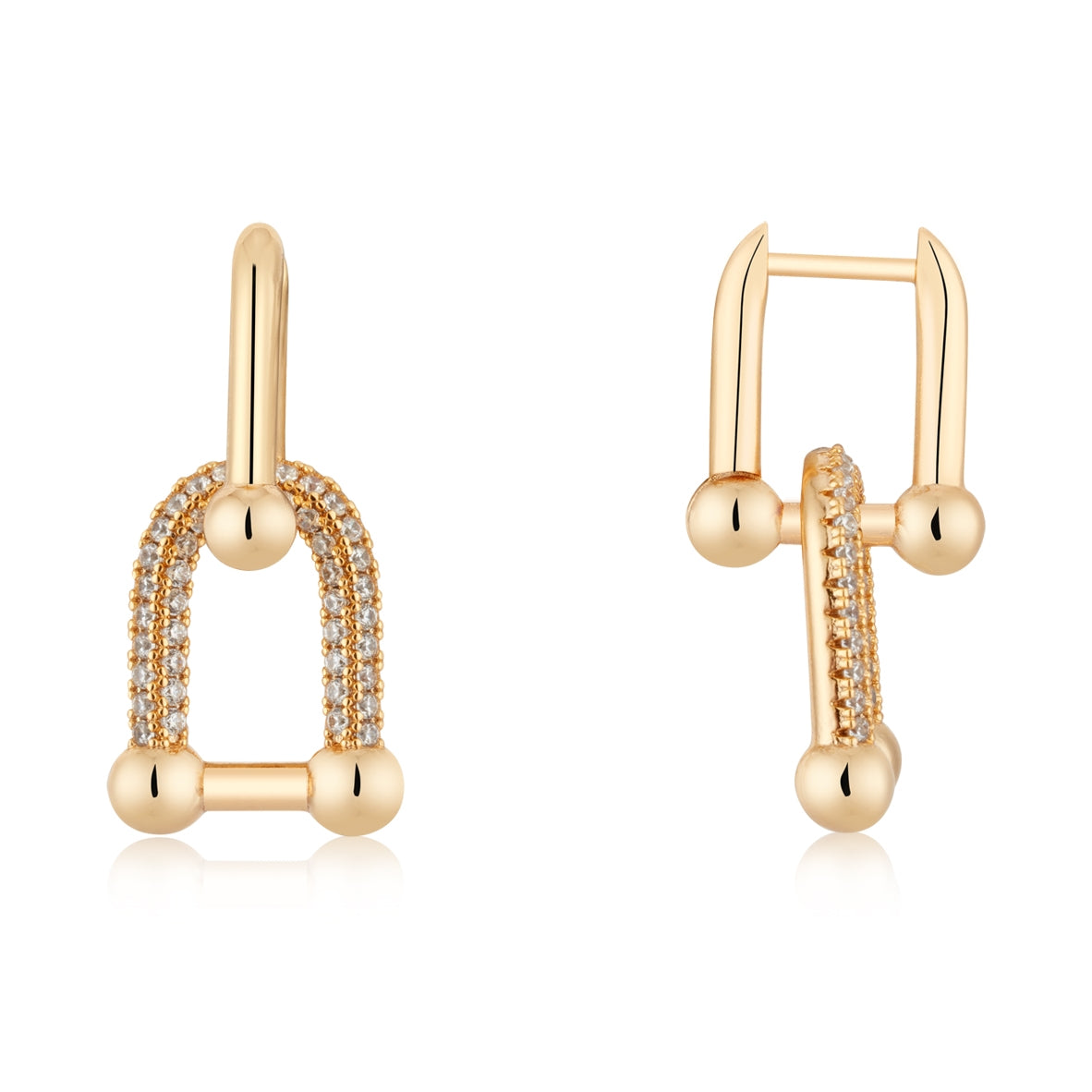 August Woods Gold Luxe Link Pavé Drop Earrings