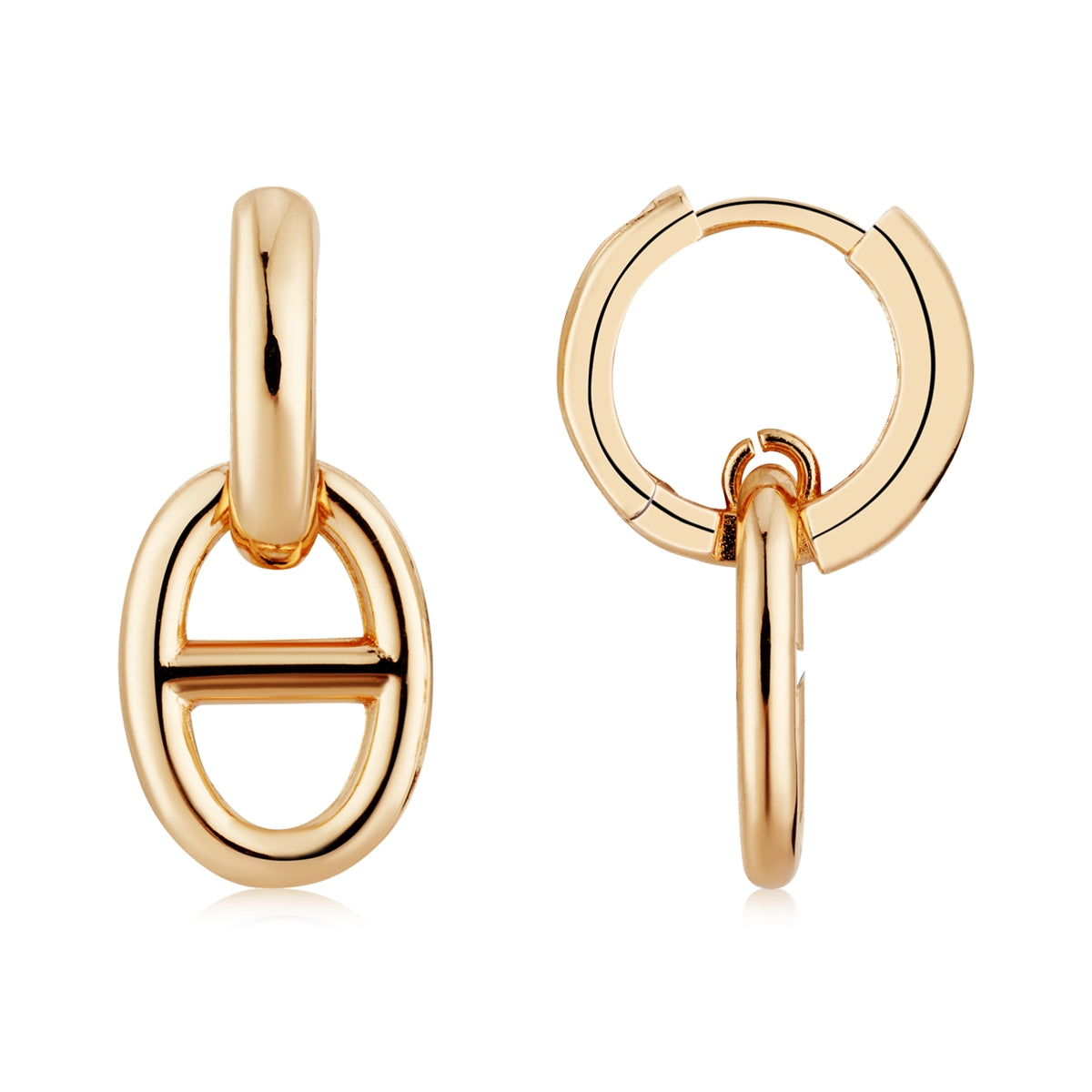 August Woods Gold Luxe Link Plain Hoop Earrings