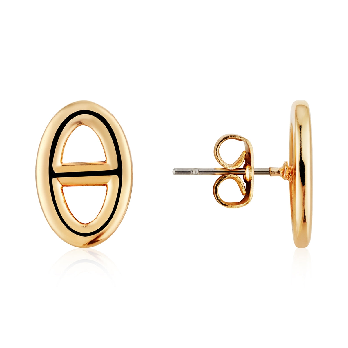 August Woods Gold Luxe Marine Link Plain Studs