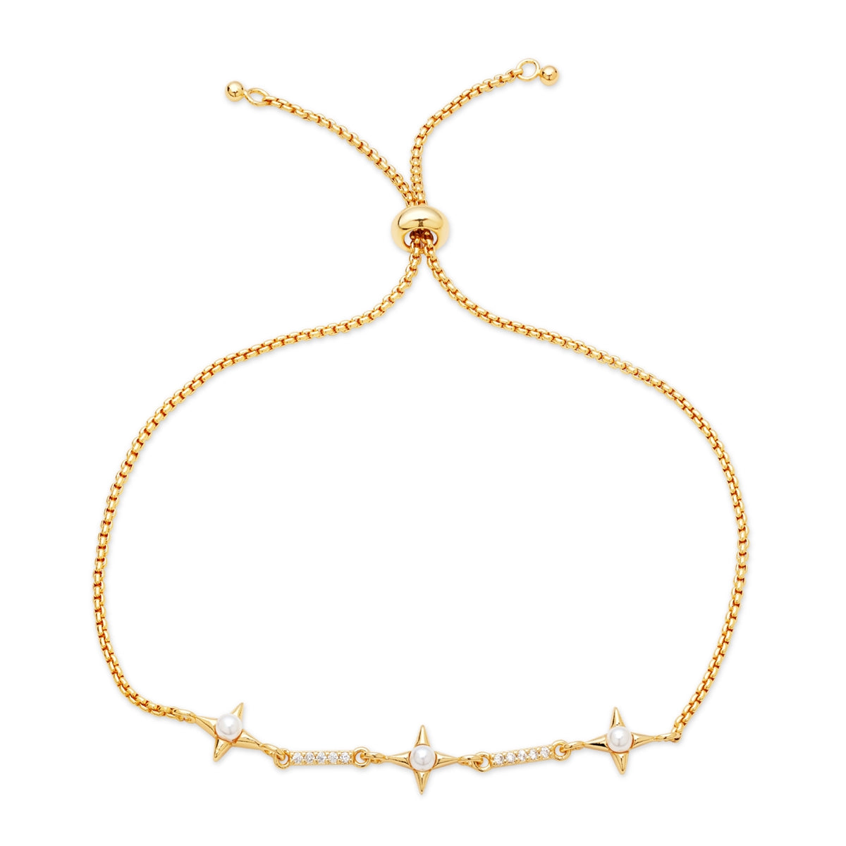 August Woods Gold Mini Pearl Star Pull Bracelet