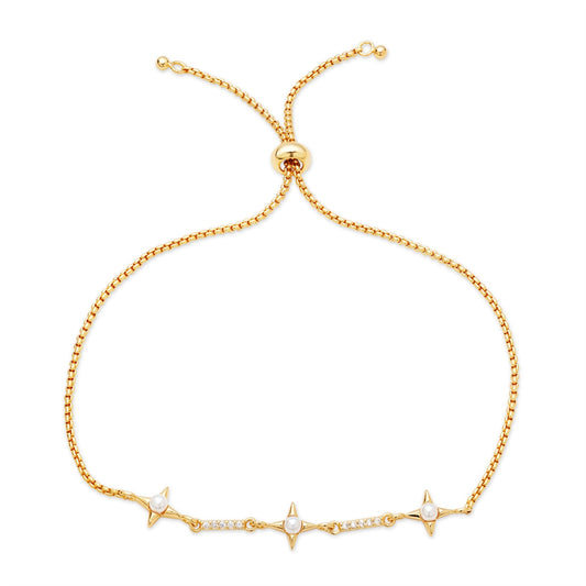 August Woods Gold Mini Pearl Star Pull Bracelet