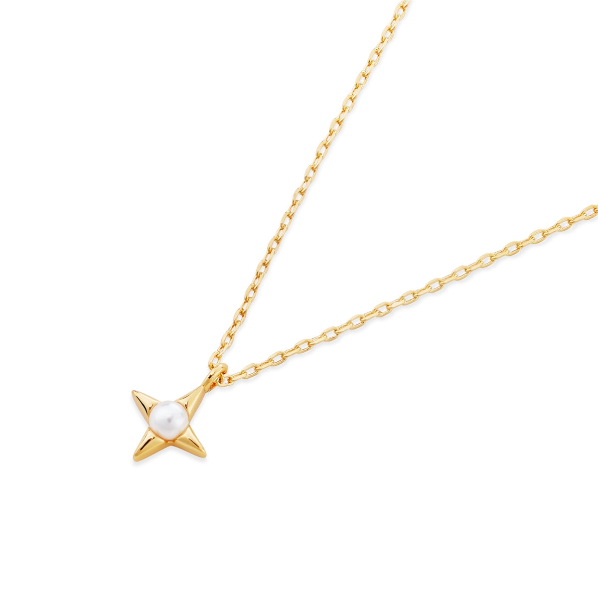 August Woods Gold Mini Pearl Star Necklace