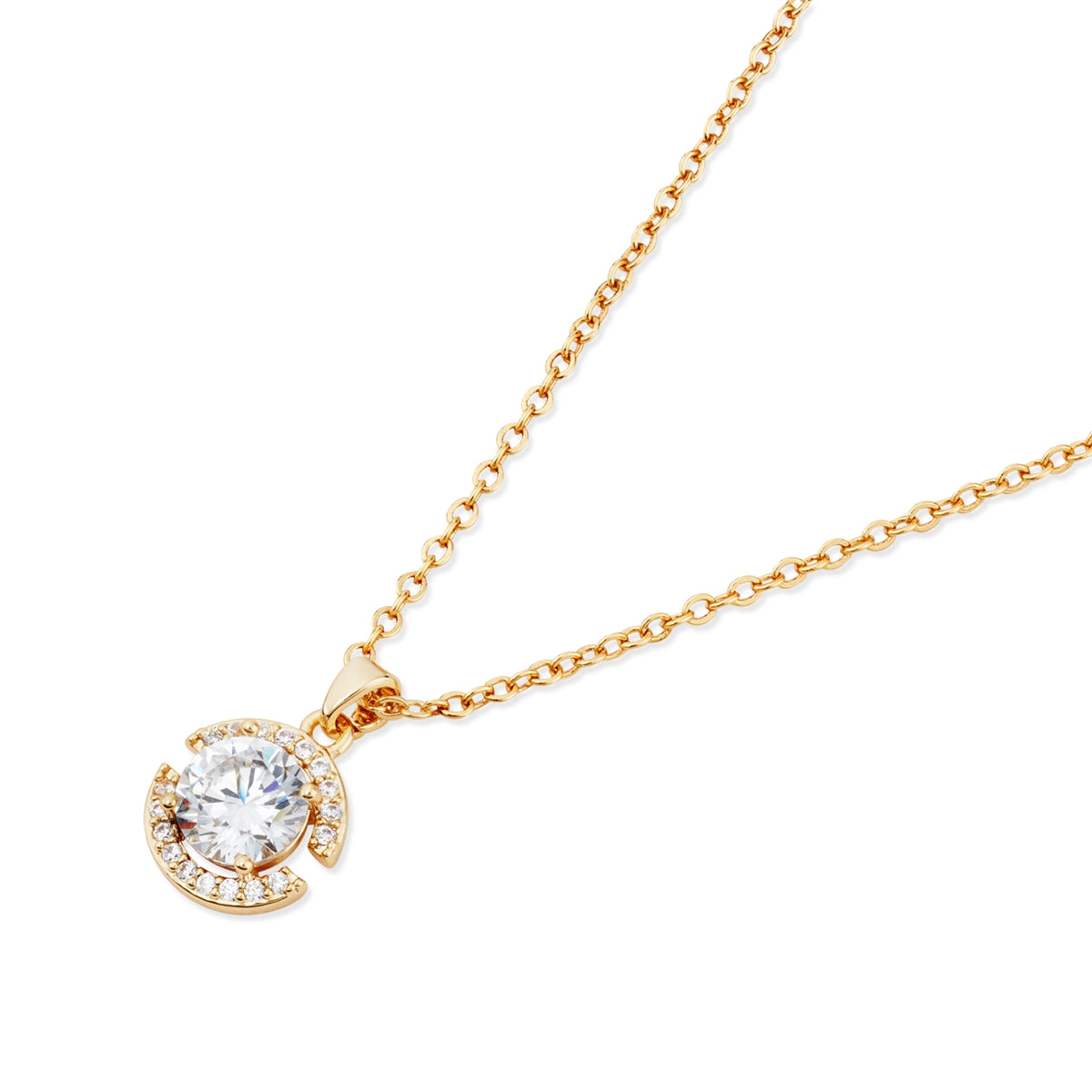 August Woods Gold Open Halo Necklace