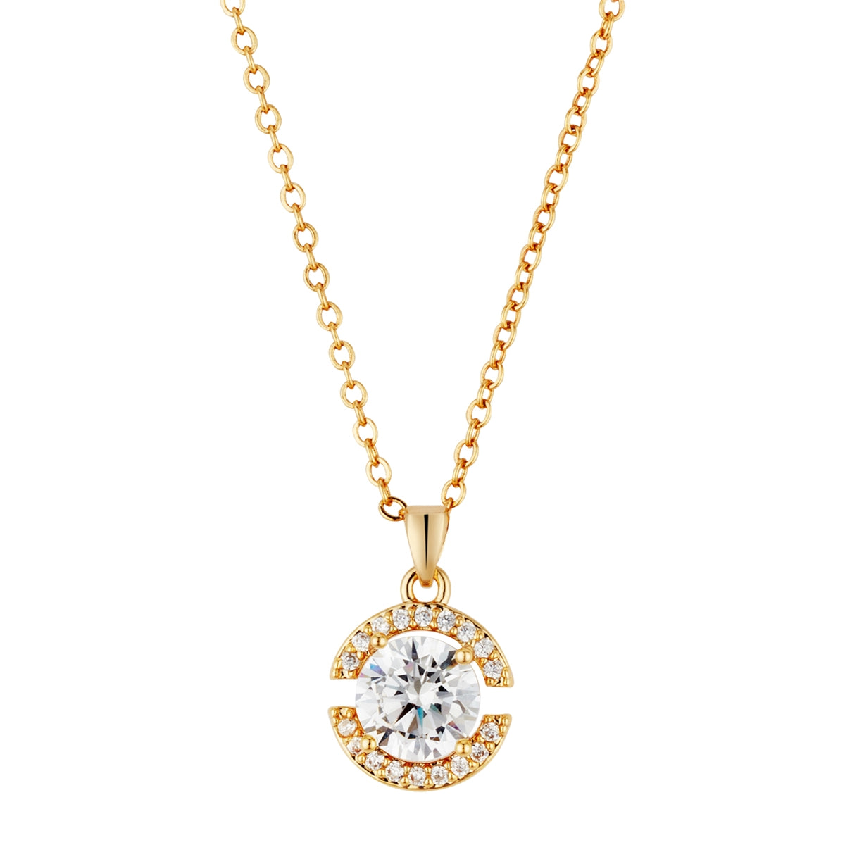 August Woods Gold Open Halo Necklace