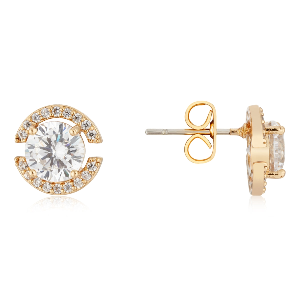 August Woods Gold Open Halo Stud Earrings