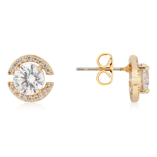 August Woods Gold Open Halo Stud Earrings
