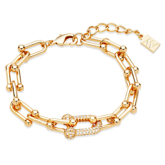 August Woods Gold Pavé Large Luxe Link Bracelet