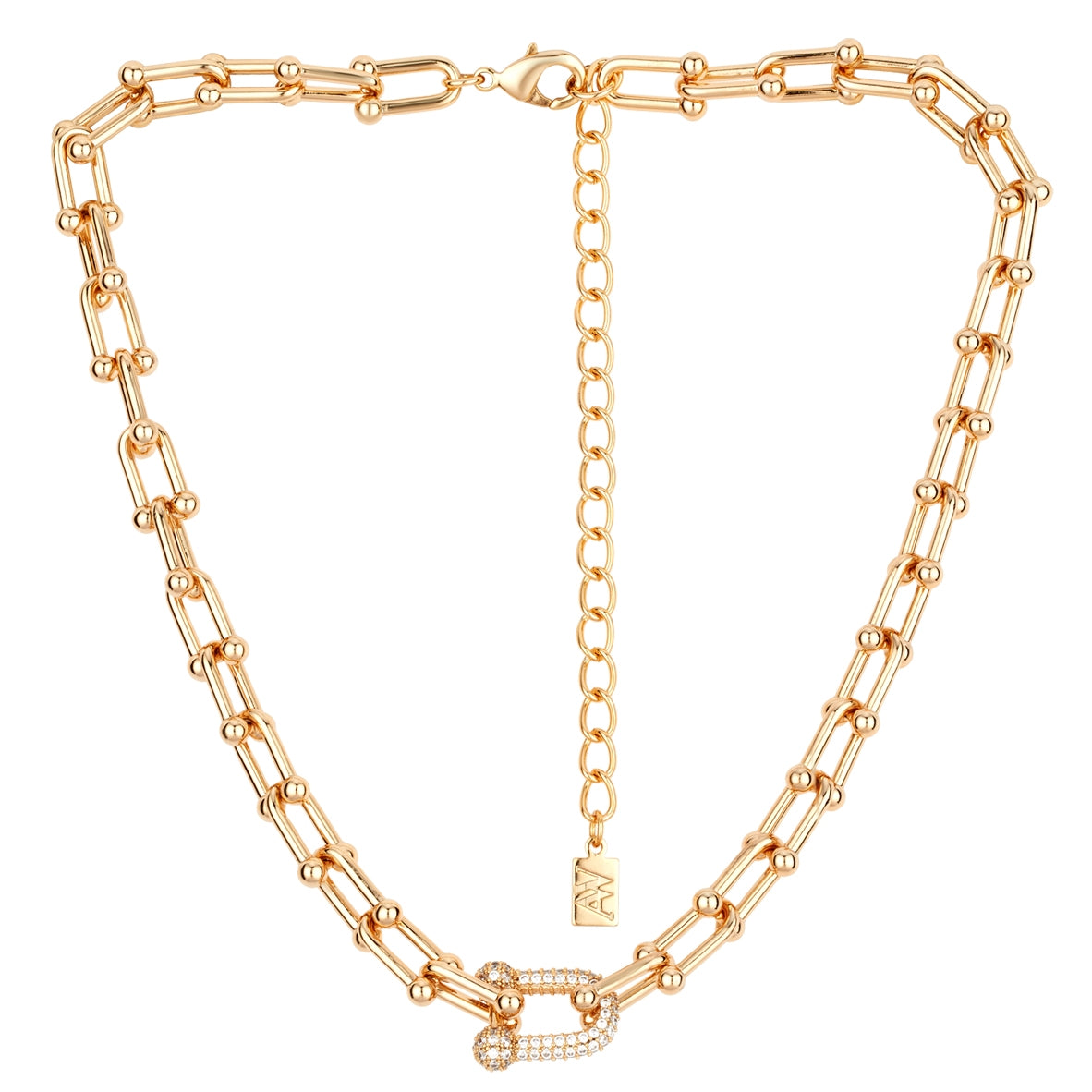 August Woods Gold Pavé Large Luxe Link Necklace