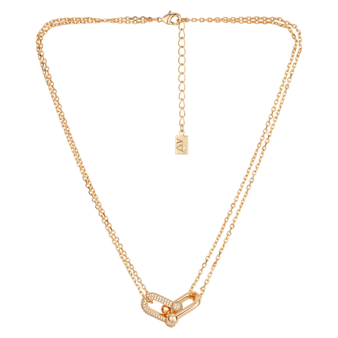 August Woods Gold Pavé Luxe Link Chain Necklace