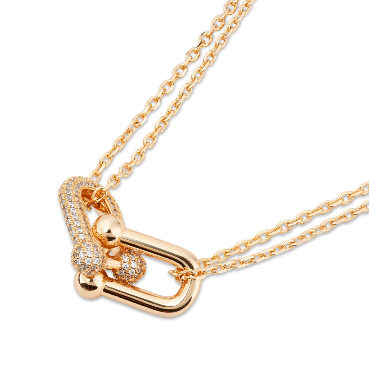 August Woods Gold Pavé Luxe Link Chain Necklace