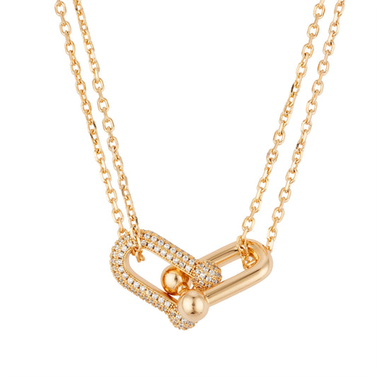 August Woods Gold Pavé Luxe Link Chain Necklace