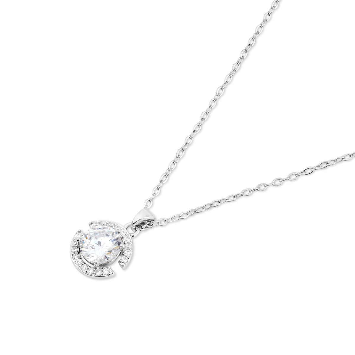 August Woods Silver Open Halo Necklace