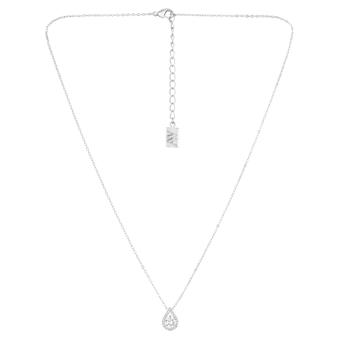 August Woods Silver Teardrop Halo Necklace