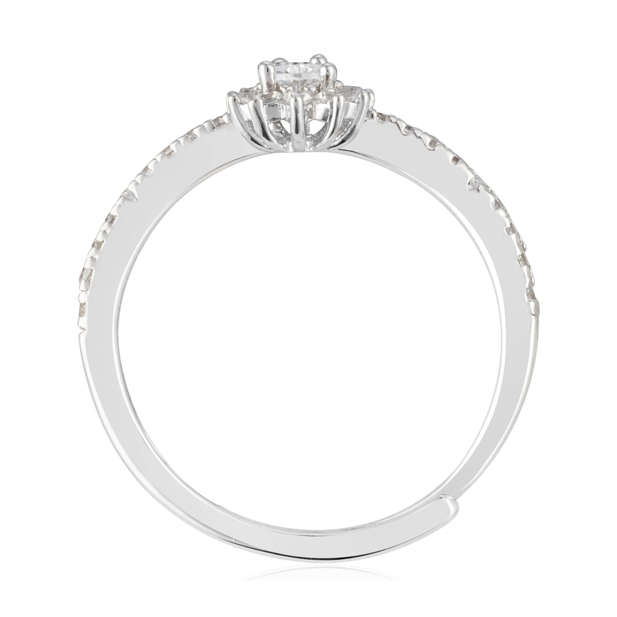 August Woods Silver Teardrop Halo Ring