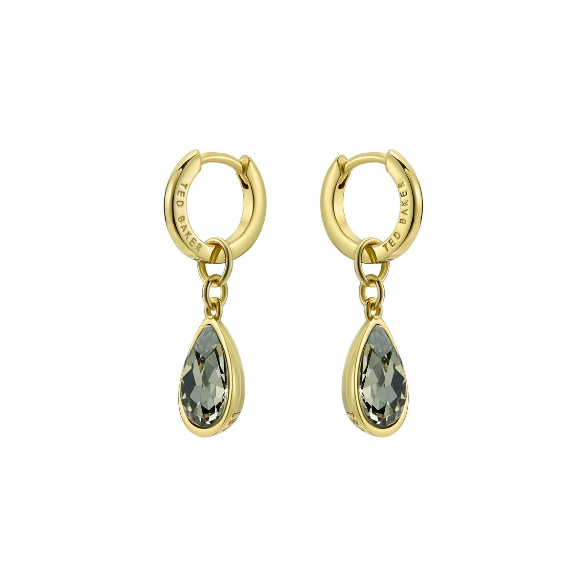 Ted Baker Gold Davina Grey Teardrop Huggies
