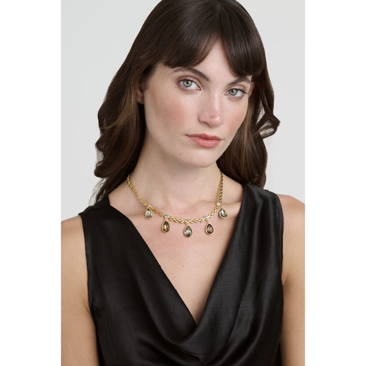 Ted Baker Gold Davina Grey Teardrop Necklace