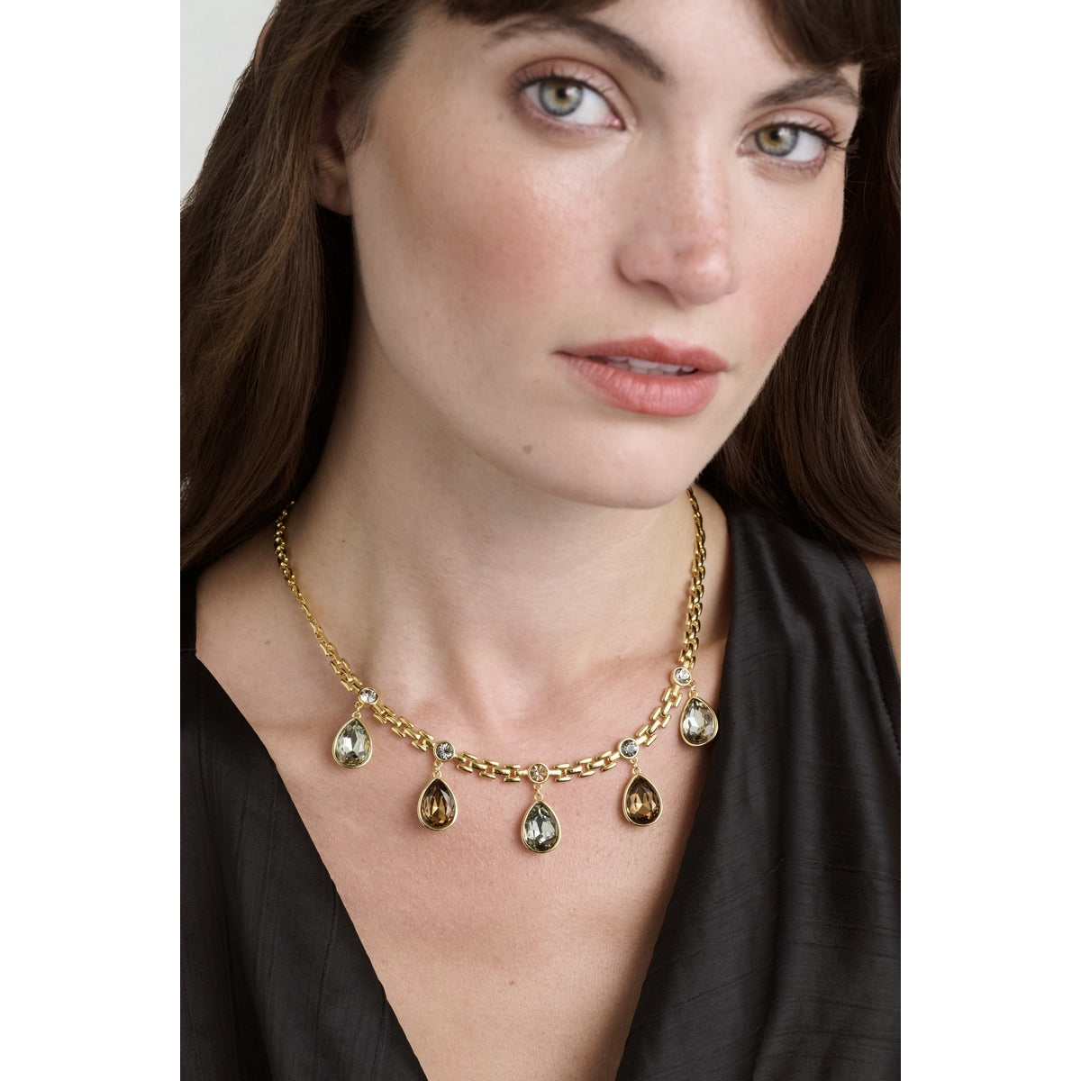 Ted Baker Gold Davina Grey Teardrop Necklace