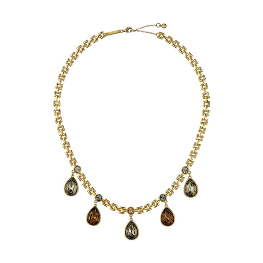 Ted Baker Gold Davina Grey Teardrop Necklace