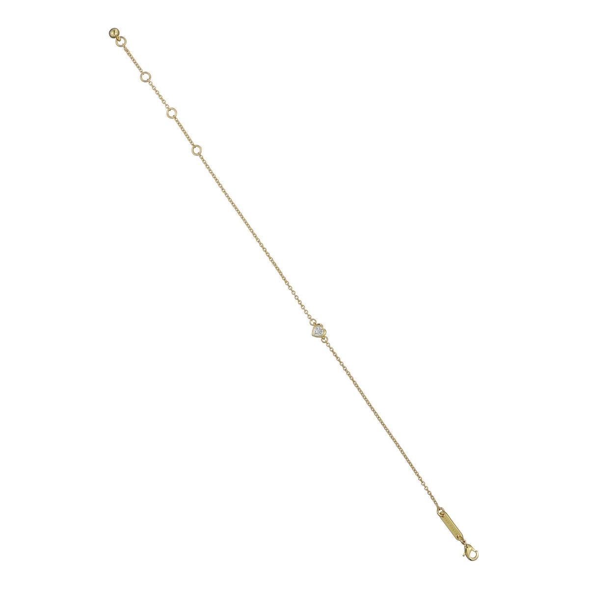 Ted Baker Gold Halle Mini Crystal Heart Bracelet