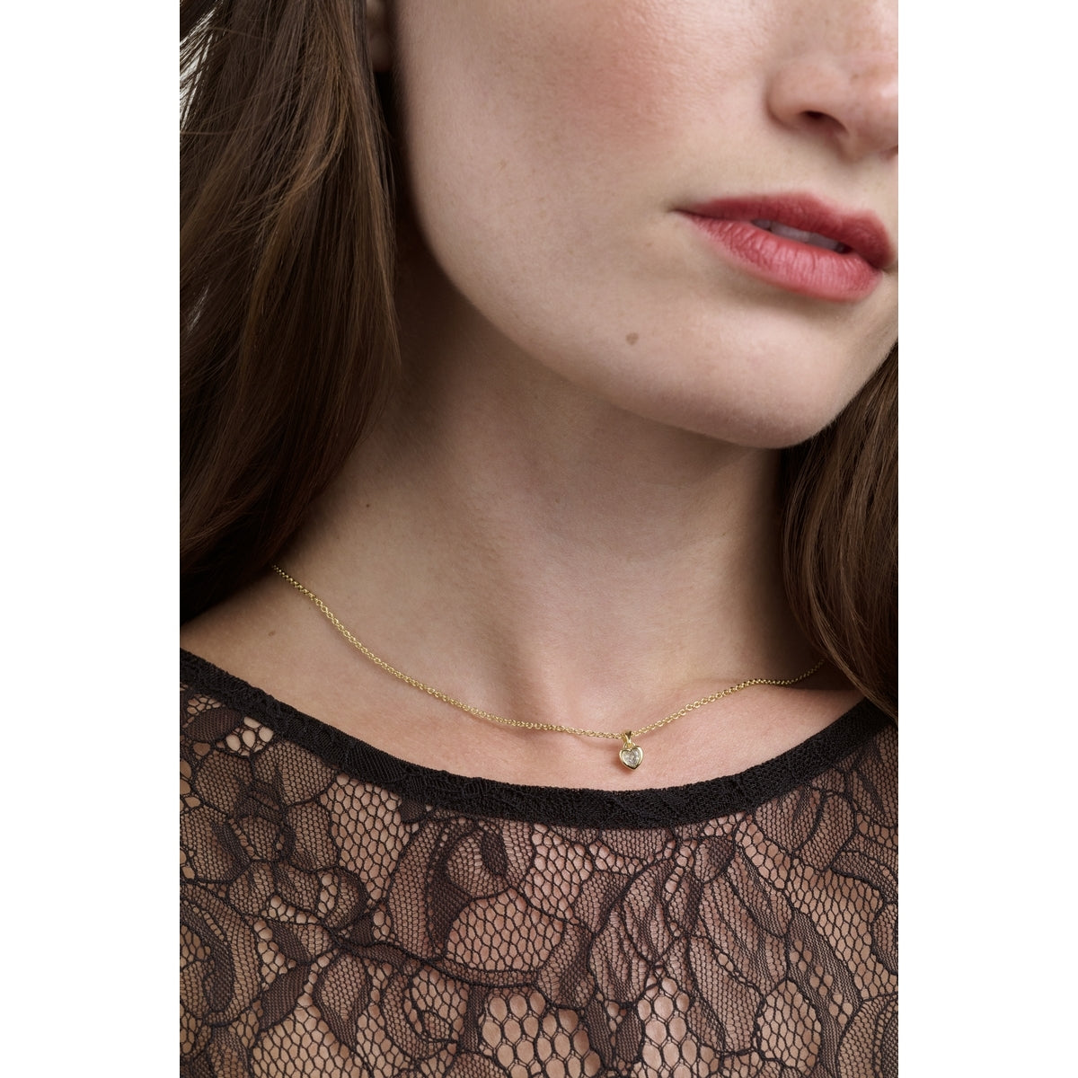 Ted Baker Gold Harlow Mini Crystal Heart Necklace