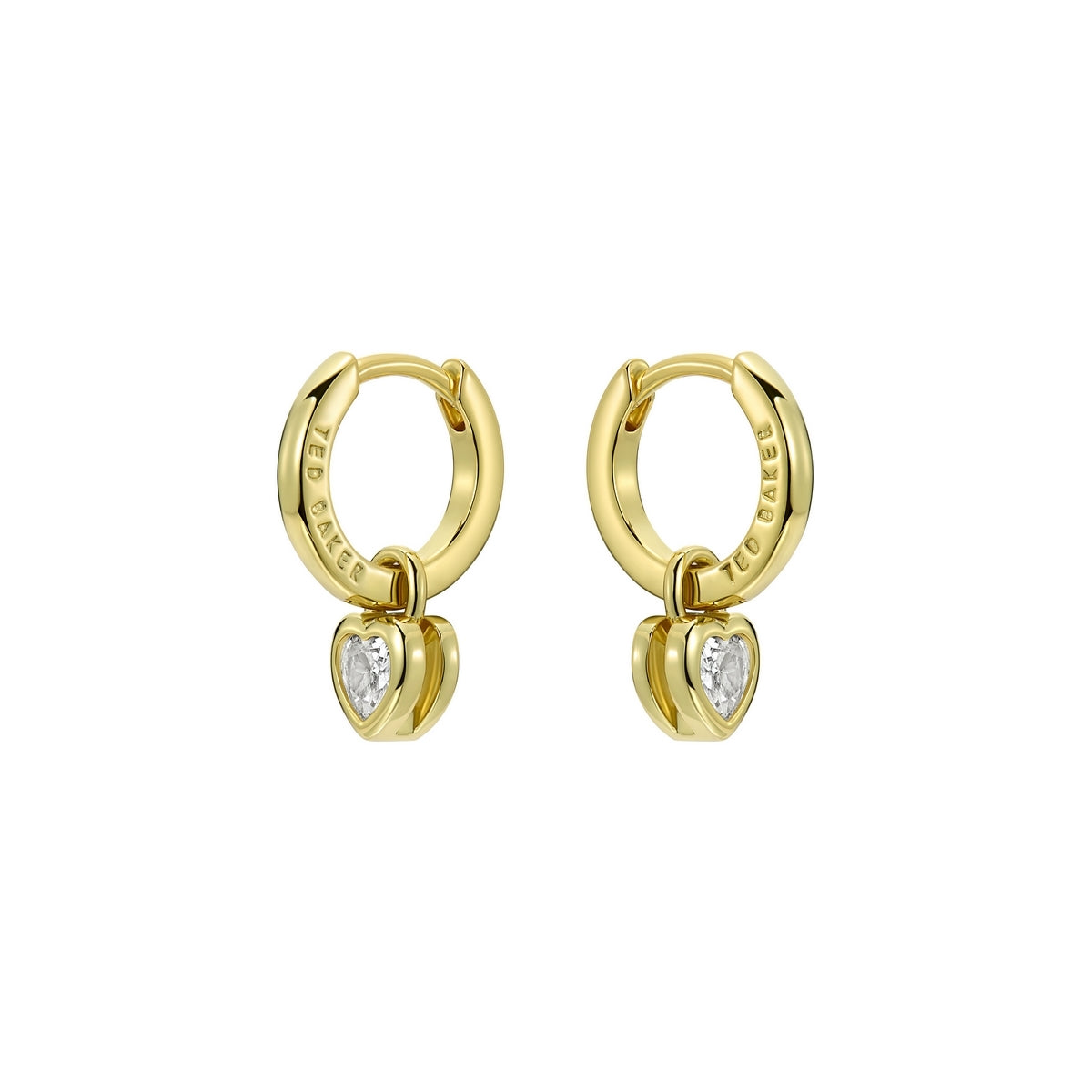 Ted Baker Gold Harper Mini Crystal Heart Huggies