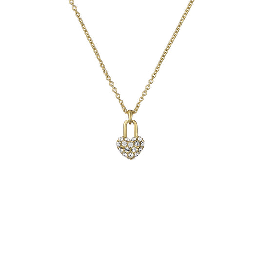 Ted Baker Gold Paige Pavé Padlock Heart Necklace