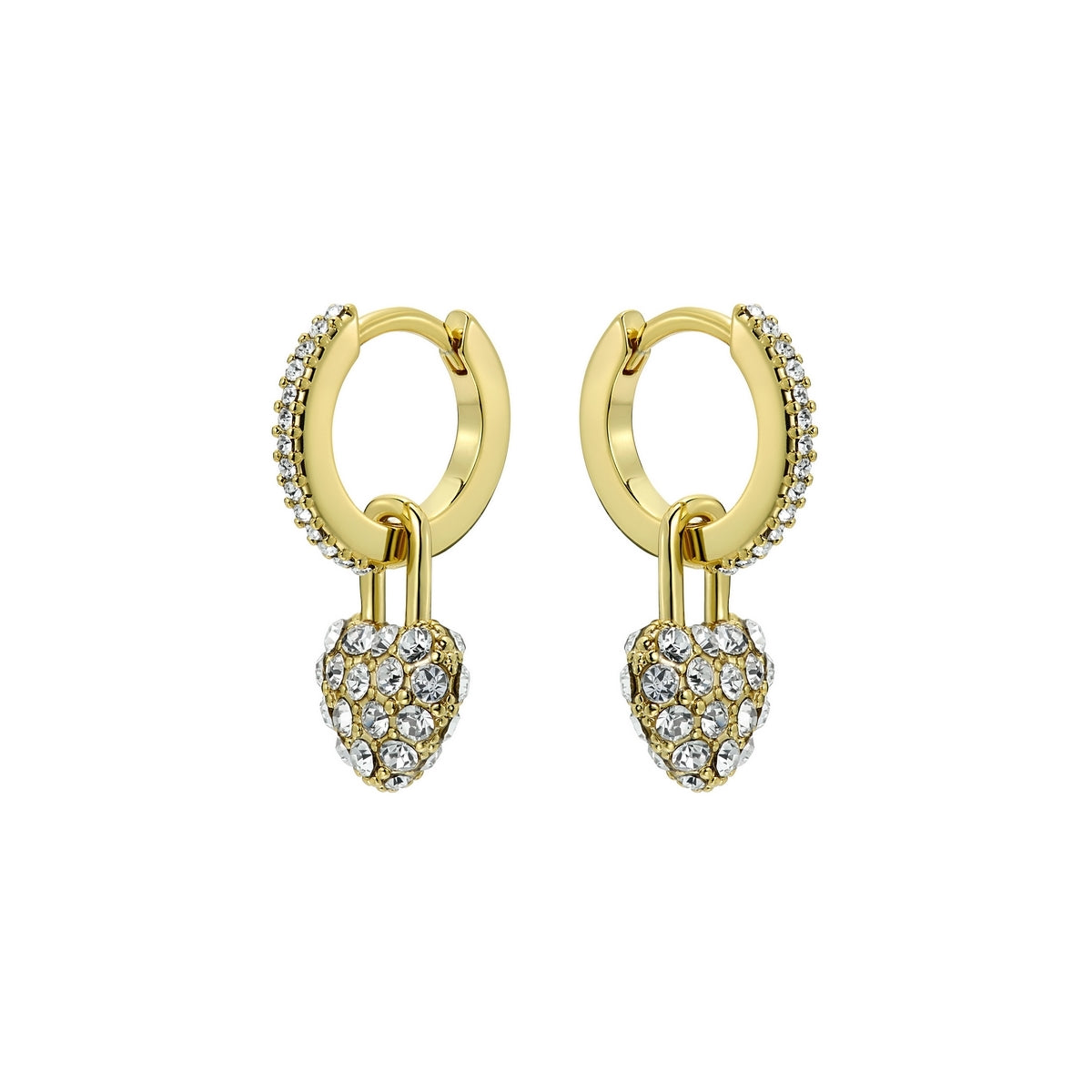 Ted Baker Gold Pari Pavé Padlock Heart Huggies
