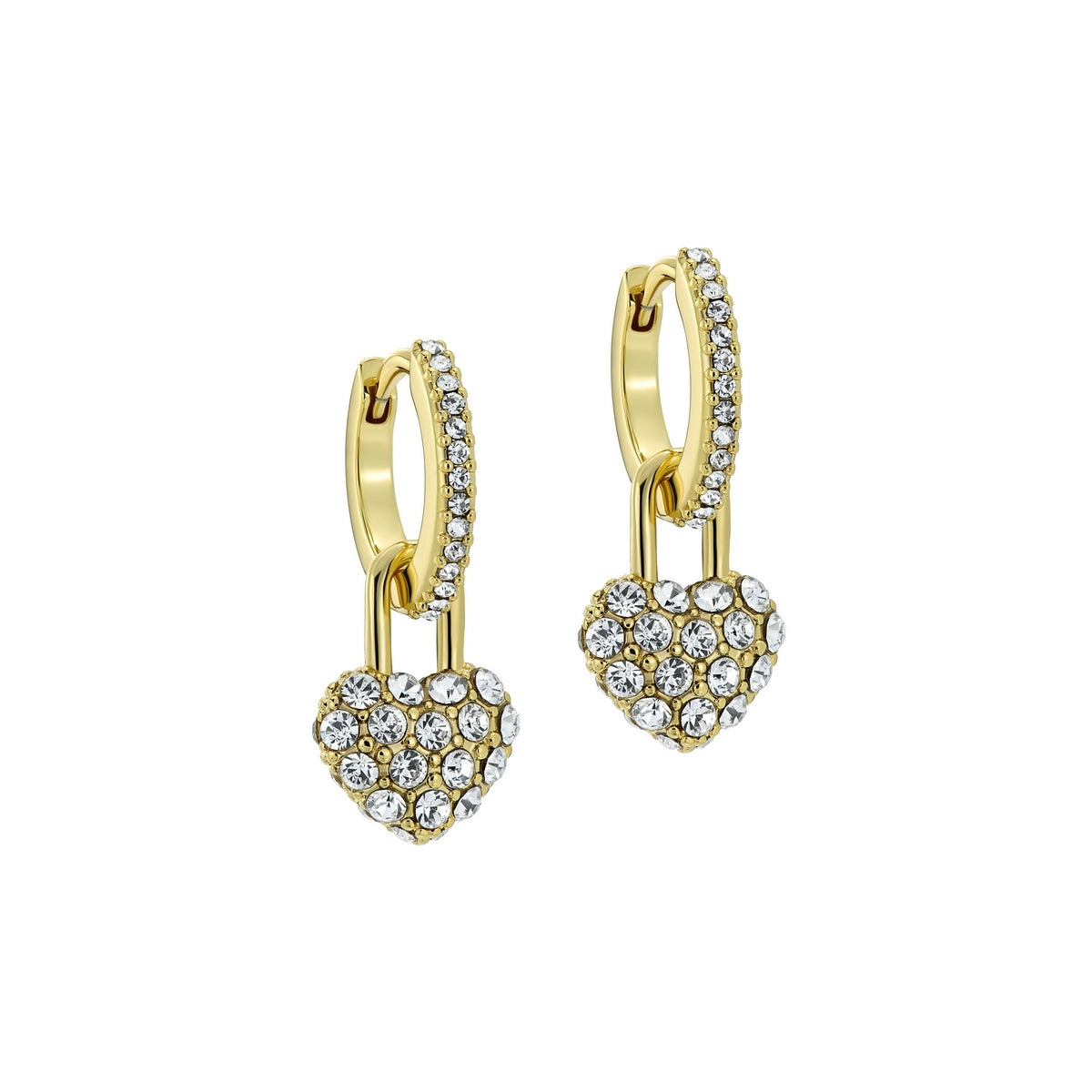 Ted Baker Gold Pari Pavé Padlock Heart Huggies