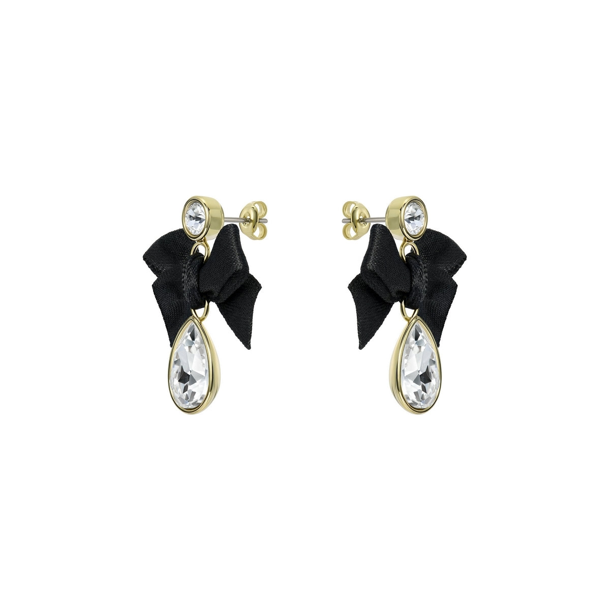 Ted Baker Gold Ritala Ribbon Bow Crystal Drop Earrings