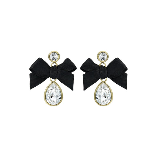 Ted Baker Gold Ritala Ribbon Bow Crystal Drop Earrings