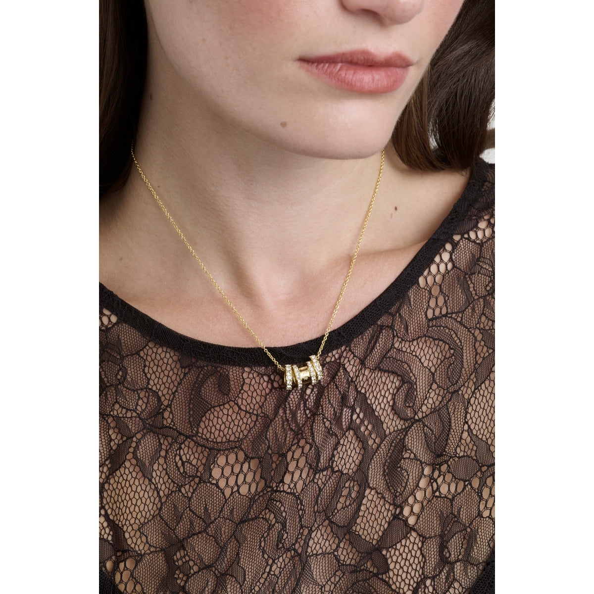 Ted Baker Gold Romie Crystal Roll Necklace