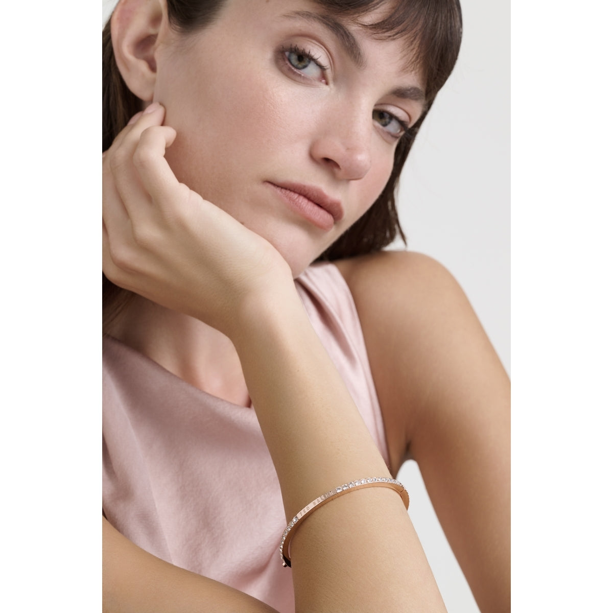 Ted Baker Rose Gold Claudia Pavé Hinged Bangle
