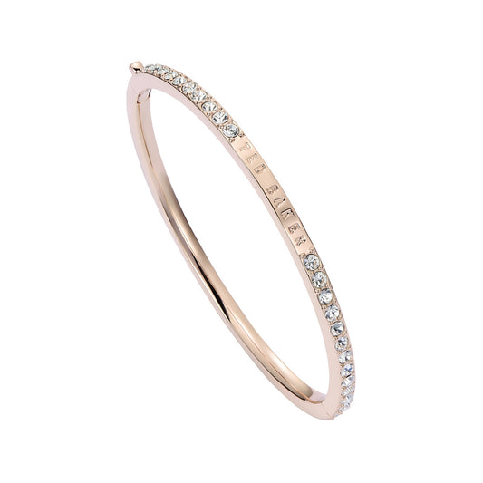 Ted Baker Rose Gold Claudia Pavé Hinged Bangle